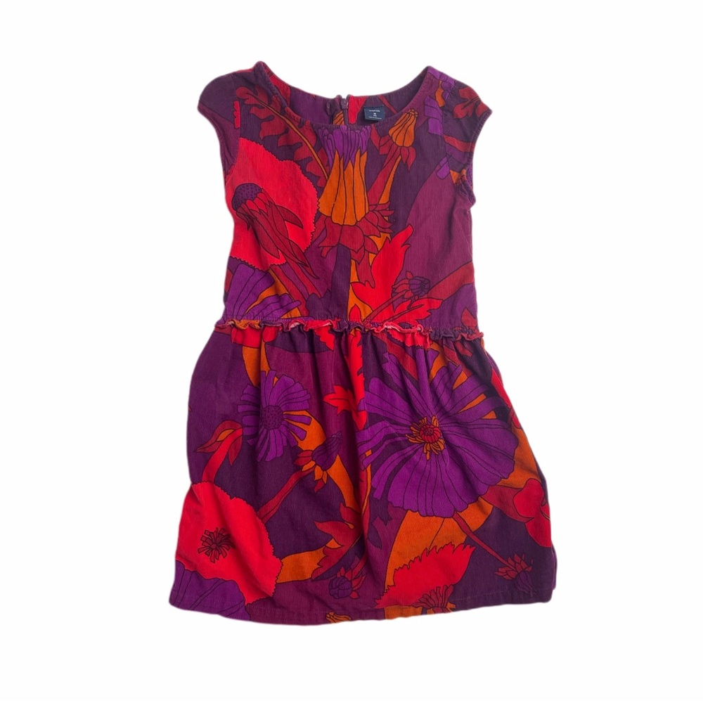 Gap Kids Multicolored Floral Corduroy Dress Size 8